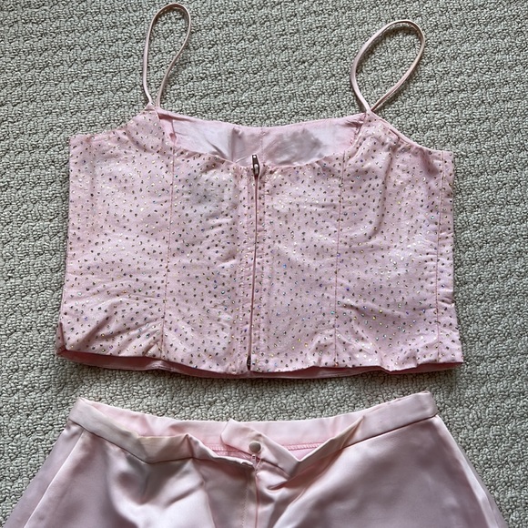 Pink two piece prom outfit, size 11/12 - Picture 5 of 8